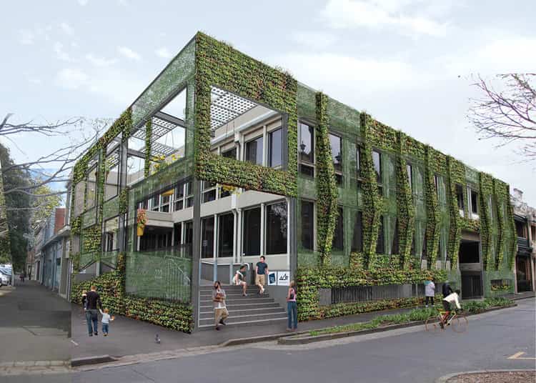 طراحی نمای سبز برای یک ساختمان تجاری